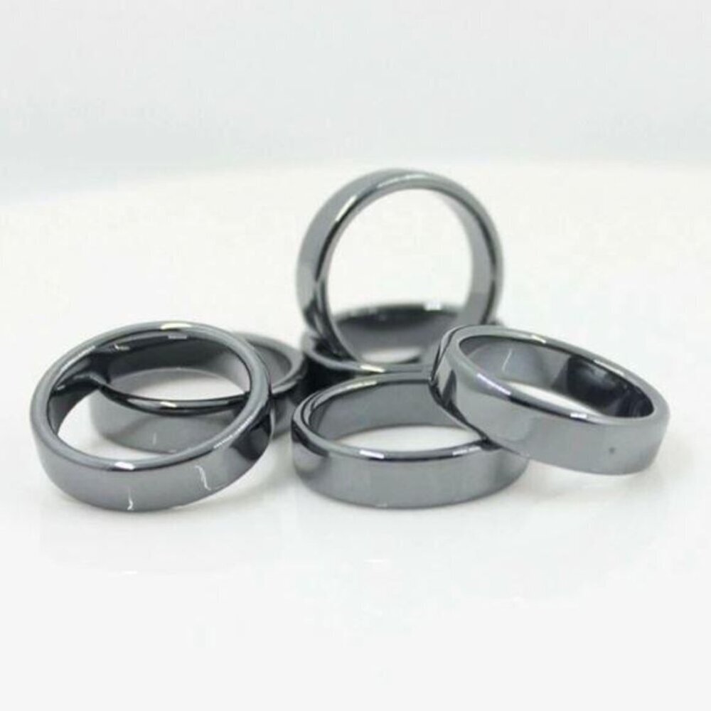Wholesale Lot 10 Minimalist Gunmetal Hematite Rings
